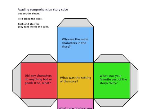 Here Is A Printable Reading Comprehension Cube You Can Print Out Glue