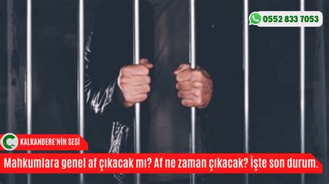 Mahkumlara Genel Af Kacak M Af Ne Zaman Kacak Te Son Durum