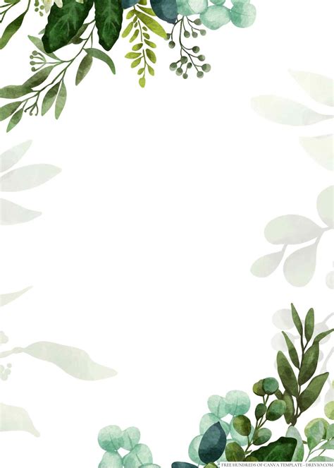 Minimalist Greenery Pastel Leaves Floral Canva Wedding Invitation