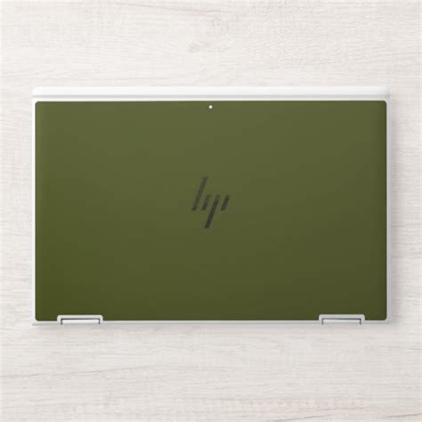 Dark Olive Green Solid Color Hp Laptop Skin