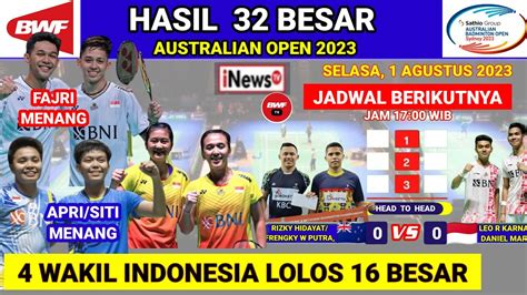 Hasil Australian Open Hari Ini Day R Apri Siti Fajri Ana