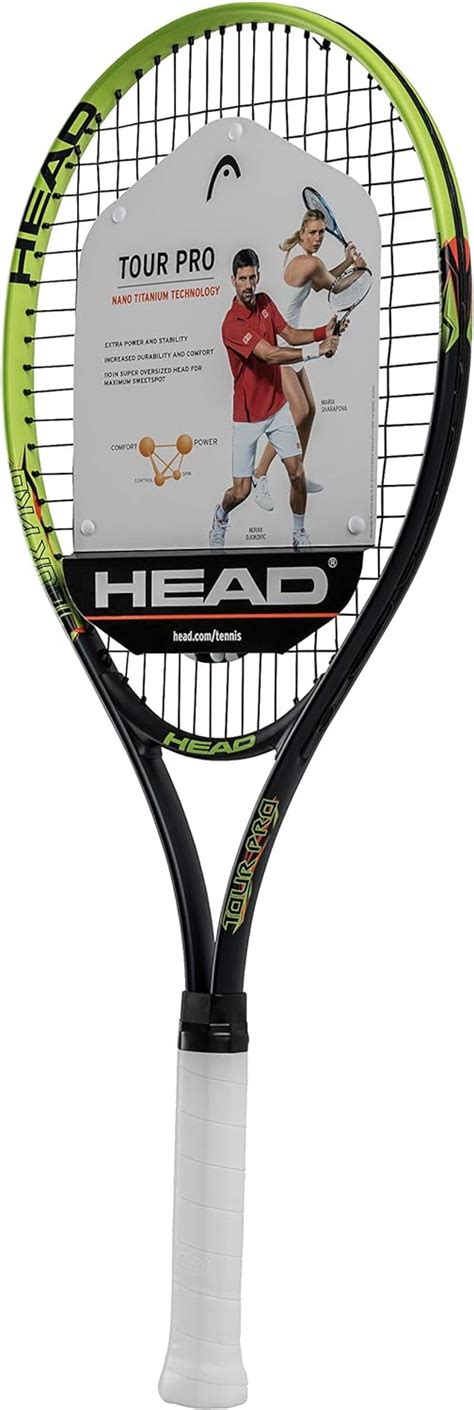 HEAD Tour Pro Tennis Racket - Pre-Strung Head Light Balance 27 Inch ...