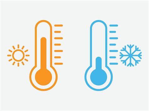 Thermometer Icons Thermometer With Cold And Hot Symbol Can Use For Web And Mobile App