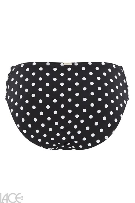 Panache Swim Anya Spot Bikini Classic Brief Black White Lace Lingerie