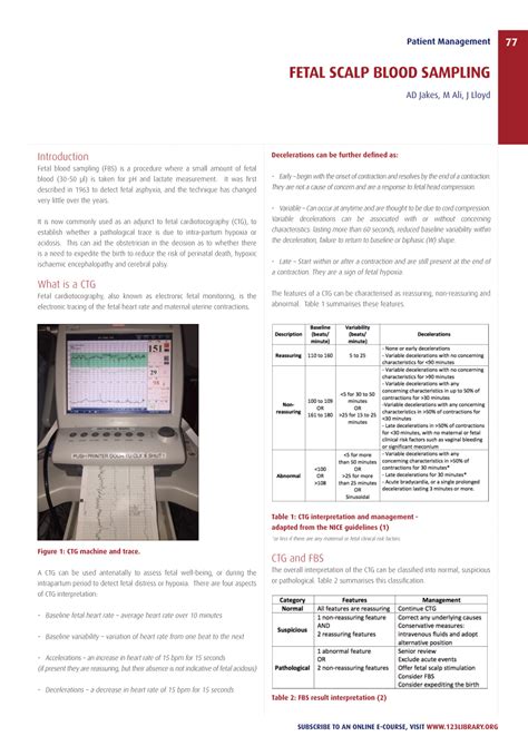 Pdf Fetal Scalp Blood Sampling