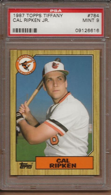 1987 Topps Tiffany Baseball PSA 9 784 Cal Ripken Jr HOF Baltimore