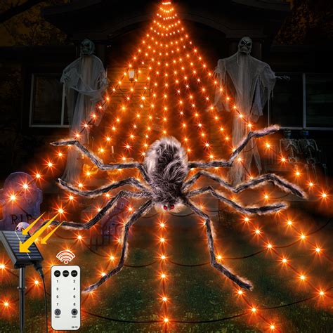 Amazon Solar Spider Web Halloween Decorations Lights X