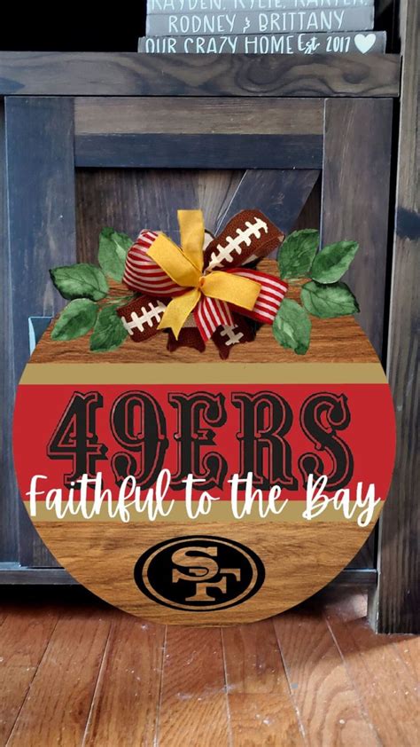 San Francisco 49ers Welcome Wreath Nfl Football Fan Decor For Your