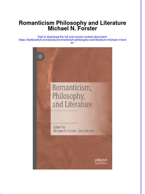 Full Chapter Romanticism Philosophy and Literature Michael N Forster PDF | PDF | Romanticism ...