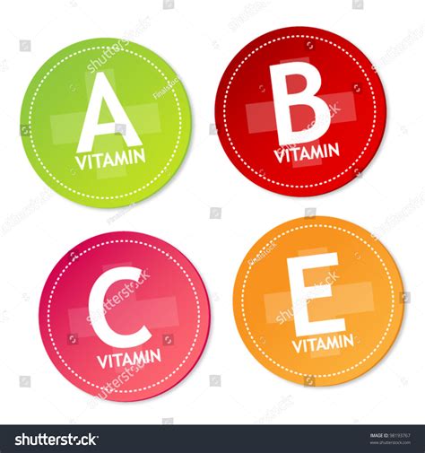 Vitamin A B C And E Stickers Stock Vector Illustration