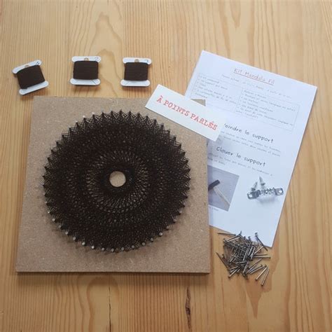 Kit Mandala Fil Noir K String Art Fils Tendus Kit Etsy