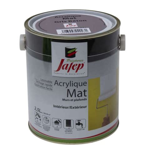 Peinture Acrylique Mat Gris B Ton Jafep L Leroy Merlin