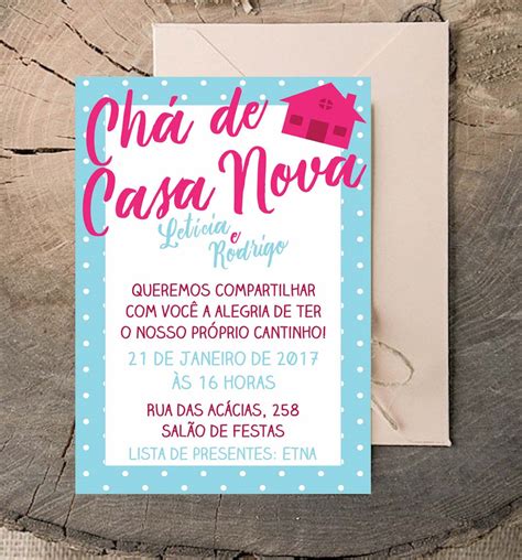 Modelos De Convites De Ch De Casa Nova