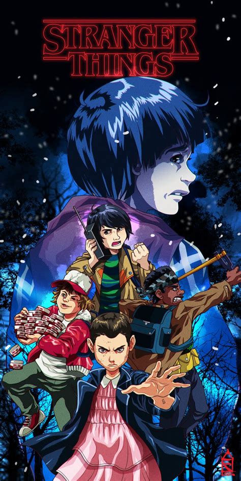 Ilustra Es Que Mostram Como Stranger Things Seria Se Fosse Um Anime