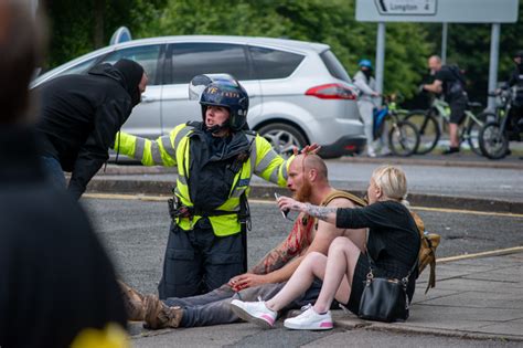 Groups clash near Stoke-on-Trent mosque as Hanley protests turn violent ...