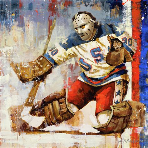 Jim Craig Team USA Hockey Miracle On Ice Painting By J Markham Fine