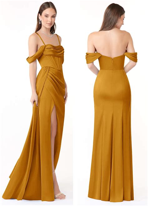 Azazie Amyra Butterscotch Bridesmaid Dresses Azazie