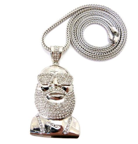 Rick Ross SILVER-Fully Iced Out Pendant w/ FREE 36" Chain - The Black Bat