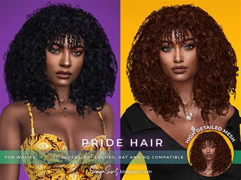 Sonyasimsccs Sonyasims Saturns Rings Hair Sims Curly Hair Sims