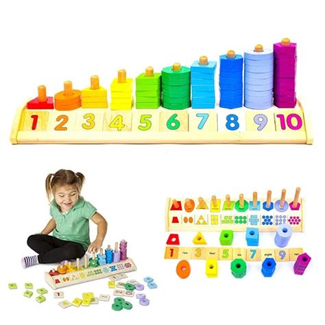 Buy Melissa Doug Counting Shape Stacker Wooden Educational Toy With