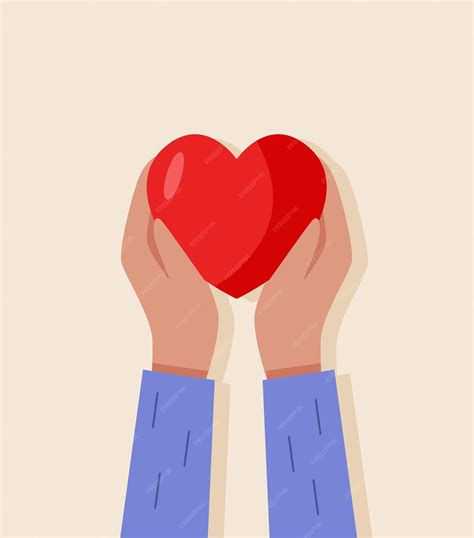 Premium Vector Hands Hold The Heart Vector Illustration Concept Of