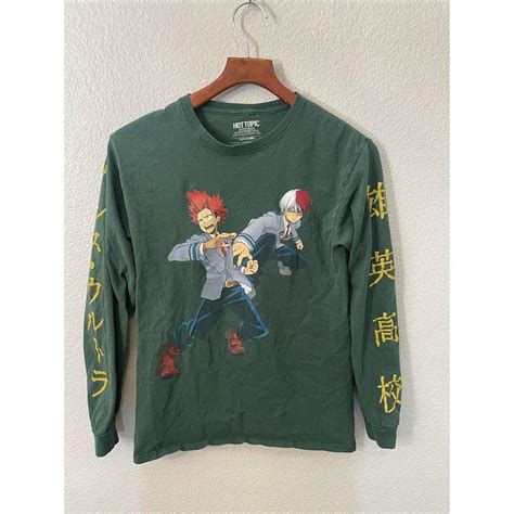 Hot Topic My Hero Academia Green Long Sleeve Shirt Depop