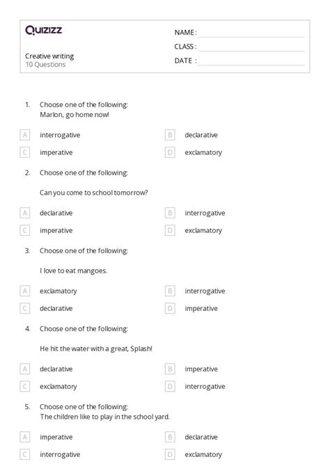 50 Creative Writing Worksheets For 3rd Grade On Quizizz Free And Printable