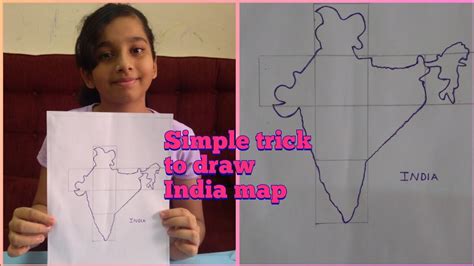 How To Draw India Map Easily Simple Trick To Draw India Map Youtube