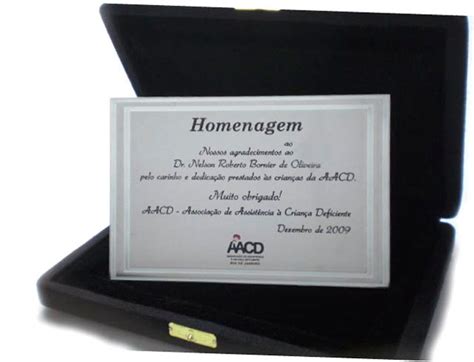 Placa De Homenagem Personalizada Pl Steel Company