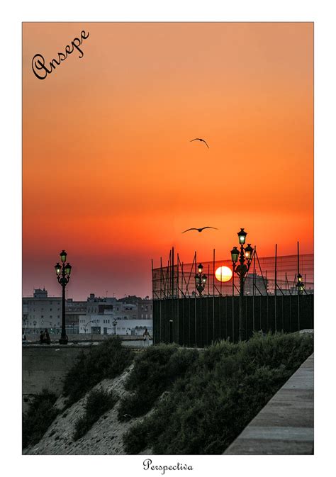 Perspectiva Atardecer en el Paseo del Vendaval de Cádiz Flickr