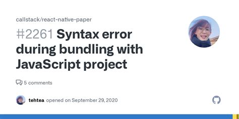 Syntax Error During Bundling With JavaScript Project Issue 2261