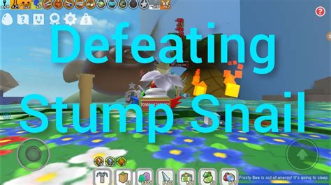 Defeating Stump Snail For The First Time Roblox Bee Swarm