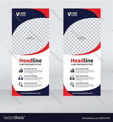 Roll Up Banner Vertical Design Template Royalty Free Vector