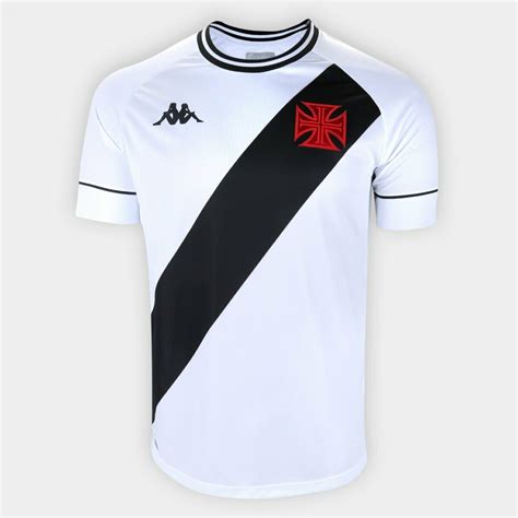 Camisa Vasco II 20 21 Torcedor Kappa Masculina Branco E Preto