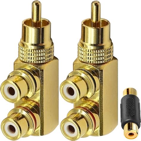 Amazon DKARDU RCA Splitter Adapter RCA Male To 2 RCA Female Y