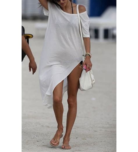 Women S Baggy Swimwear Bikini Cover Ups Beach Dress Night T Shirt A White C O Gs