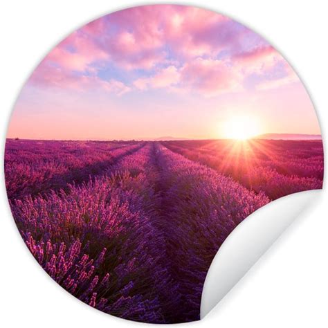 WallCircle Muurstickers Behangcirkel Lavendel Bloemen