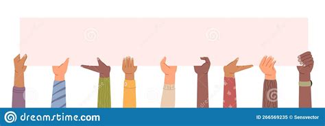 Hand Holding Banner With Copy Space Stock Vector Illustration Of