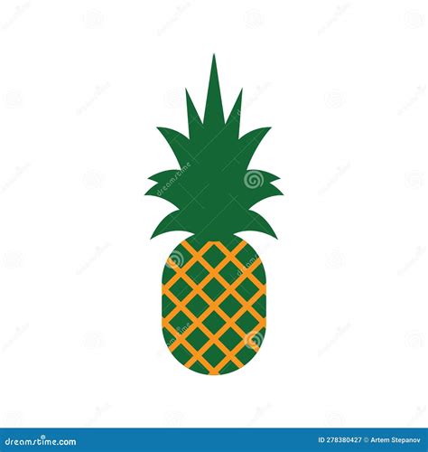 Pineapple Icon Ananas Silhouette Tropical Fruit Design White Black Pine Apple Symbol Isolated