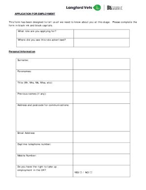 Fillable Online Job Application Form Government Creating Online