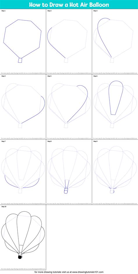 How To Draw A Hot Air Balloon Other Step By Step DrawingTutorials