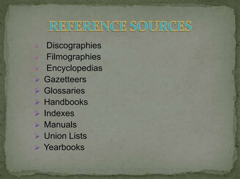 Reference Sources Ppt Free Download