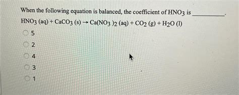 Solved When the following equation is balanced, the | Chegg.com