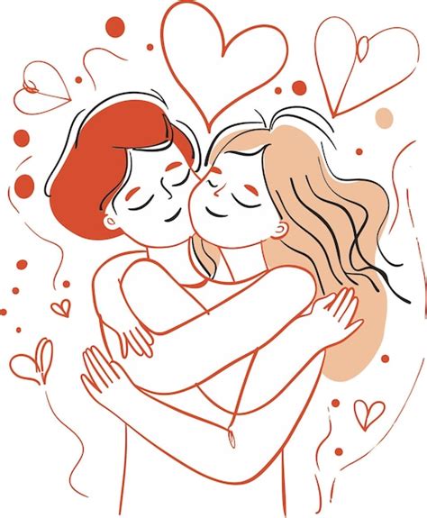 Premium Vector | A drawing of a couple hugging and a man hugging