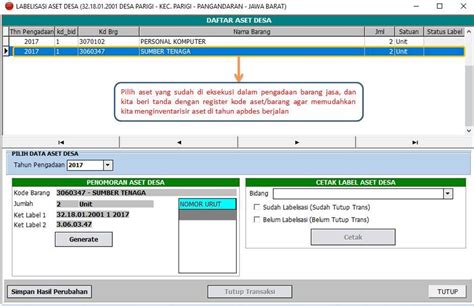 Cara Membuat Stiker Inventaris Desa Online Inventarisasi Dan