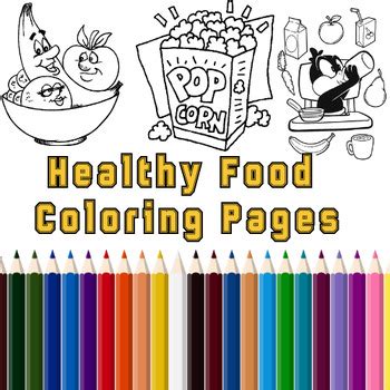 Healthy Food Coloring Pages by chhimastore | TPT