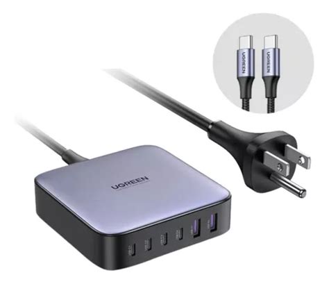 Cargador De Carga Rápida Ugreen 200w Gan 4 Usb c 2 Usb a Cuotas sin