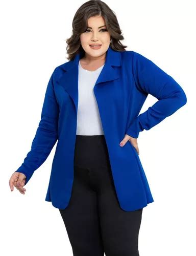 Sobretudo Blazer Longo Casaco Alfaiataria Social Plus Size MercadoLivre