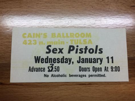 Original Sex Pistols Us Ticket Mint Tulsa Cain S Ballroom Uk Sid Vicious