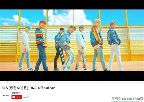 El Videoclip DNA De BTS Supera Los 600 Millones De Visualizaciones En